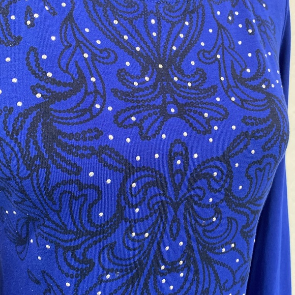 Royal Blue Top W/Bling - Picture 2 of 5